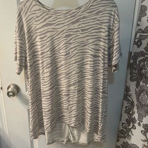 Light purple/grey and white zebra print T-shirt